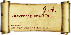 Guttenberg Arkád névjegykártya